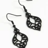 Black Cutout Bohemian Drop Earrings
