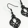 Black Cutout Bohemian Drop Earrings