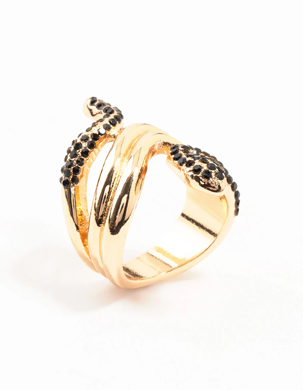 2235-black-diamante-gold-stacked-snake-ring-2.webp Black Diamante & Gold Stacked Snake Ring