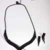 Black Diamante Earrings & Necklace Set