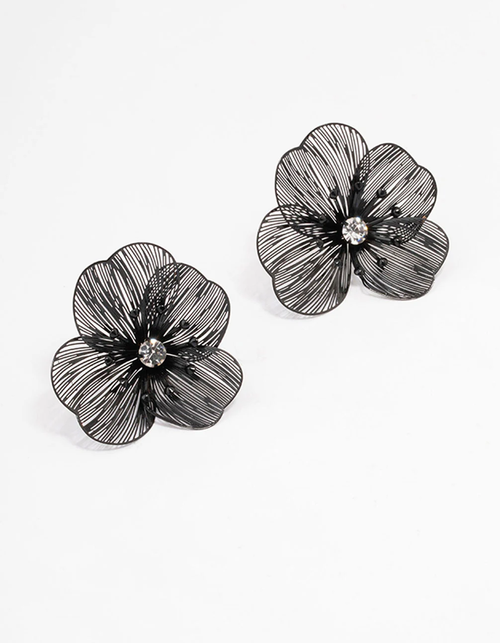2245-black-diamante-flower-stud-earrings-1.webp Black Diamante Flower Stud Earrings