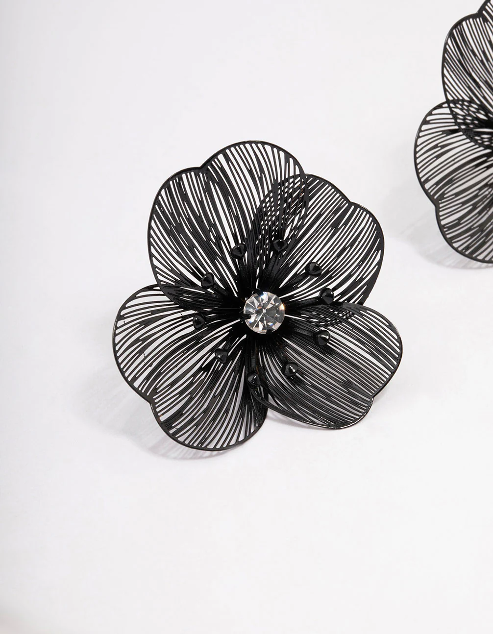 2245-black-diamante-flower-stud-earrings-2.webp Black Diamante Flower Stud Earrings