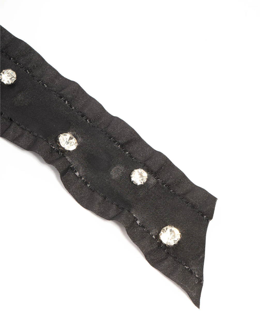2246-black-diamante-frill-ribbon-bow-clip-3.webp Black Diamante Frill Ribbon Bow Clip