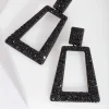 Black Diamante Geometric Earrings