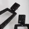 Black Diamante Geometric Earrings
