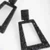 Black Diamante Geometric Earrings