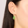 Gold Diamante Avocado Huggie Earrings
