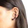 Black Diamante Leaf Ear Cuff