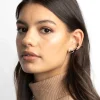 Black Diamante Leaf Ear Cuff