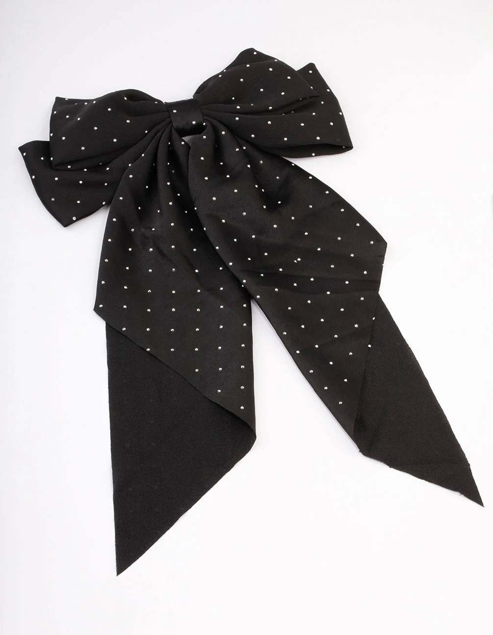 2256-black-diamante-satin-drop-hair-bow-clip-1.webp Black Diamante Satin Drop Hair Bow Clip