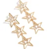 Gold Diamante Dazzling Star Trio Drop Earrings