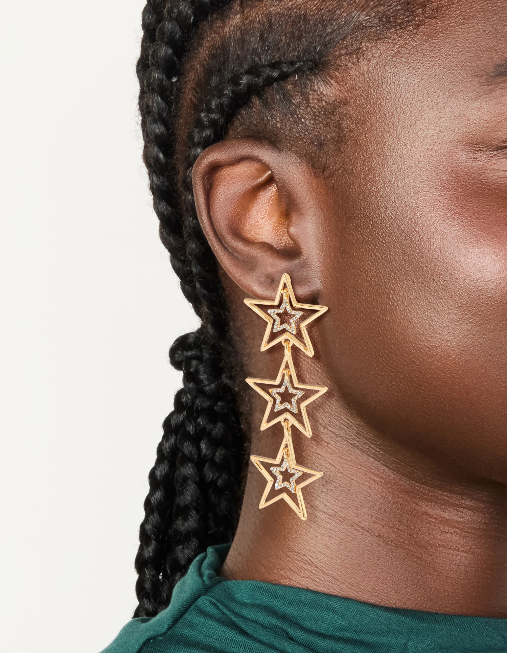 226-gold-diamante-dazzling-star-trio-drop-earrings-2.webp Gold Diamante Dazzling Star Trio Drop Earrings