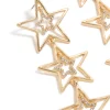 Gold Diamante Dazzling Star Trio Drop Earrings
