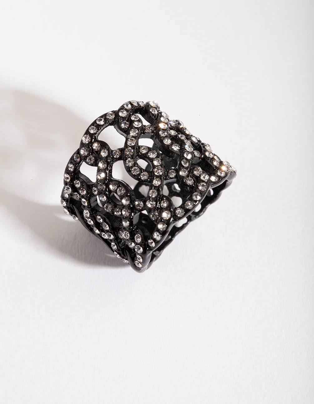 2266-black-diamante-weave-ring-1.webp Black Diamante Weave Ring