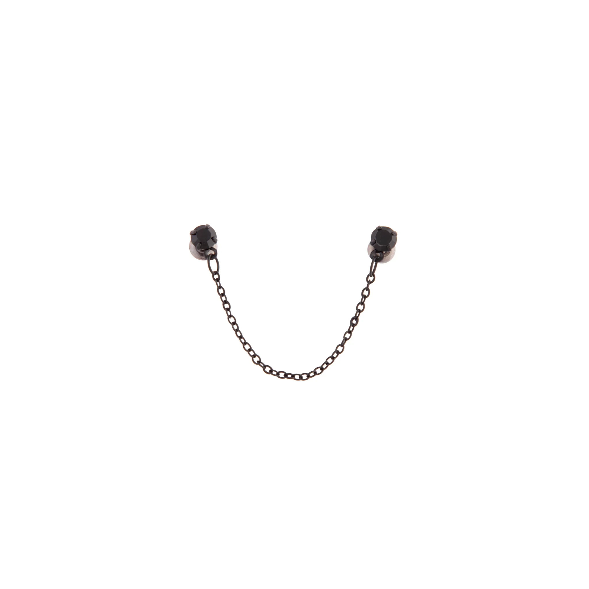2270-black-double-diamante-chain-stud-earrings-1.webp Black Double Diamante Chain Stud Earrings