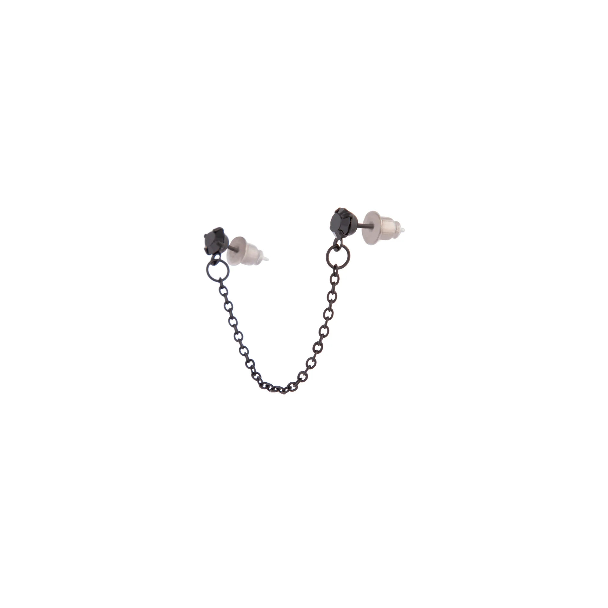 2270-black-double-diamante-chain-stud-earrings-2.webp Black Double Diamante Chain Stud Earrings