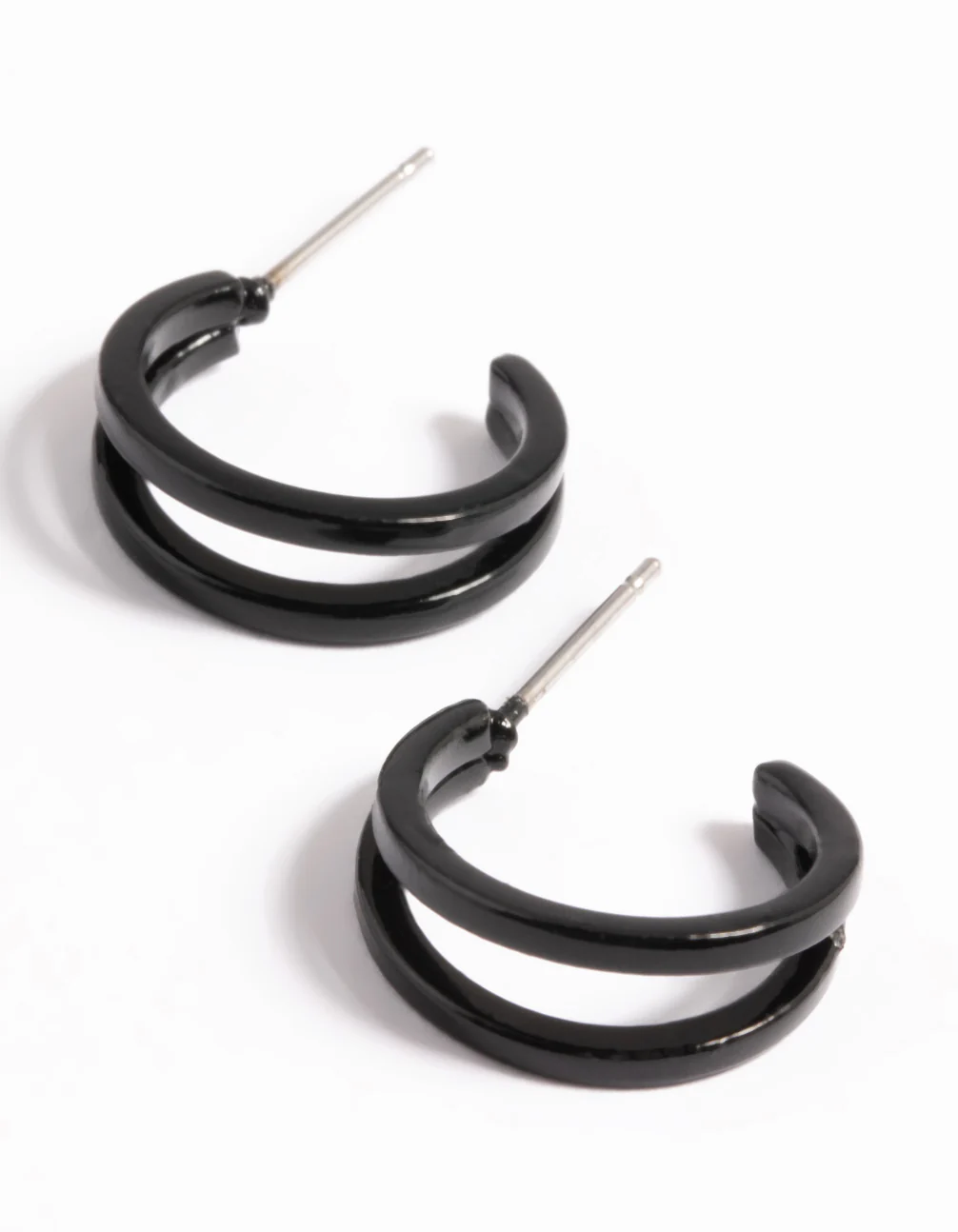2274-black-double-huggie-hoop-earrings-1.webp Black Double Huggie Hoop Earrings