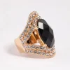 Black Elegant Oval Statement Ring