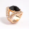 Black Elegant Oval Statement Ring
