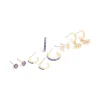 Gold Diamante Evil Eye & Cross Earrings 5-Pack