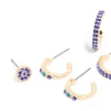 Gold Diamante Evil Eye & Cross Earrings 5-Pack
