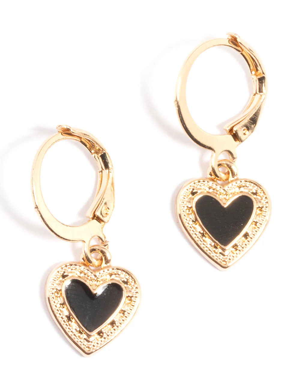 2282-black-enamel-heart-huggie-earrings-5.webp Black Enamel Heart Huggie Earrings