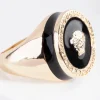 Black Enamel Medusa Ring