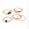 Black Enamel Signet Ring 4-Pack