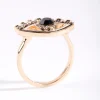 Black Eyelash Evil Eye Ring