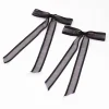Black Fabric Border Organza Bow Hair Clip Pack