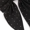 Black Fabric Bow Diamante Hair Scrunchie