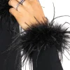 Black Fabric Feather Slapband Bracelet Pack