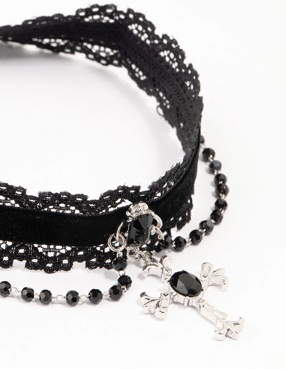 2304-black-fabric-gothic-cross-beaded-choker-2.webp Black Fabric Gothic Cross Beaded Choker