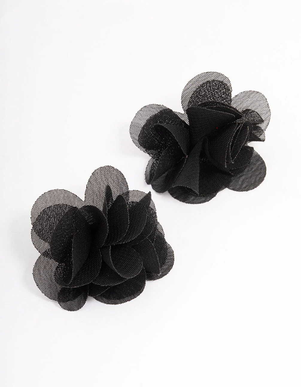 2306-black-fabric-layered-flower-stud-earrings-1.webp Black Fabric Layered Flower Stud Earrings