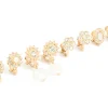 Gold Diamante Pearl Floral Clip On Earrings 4-Pack