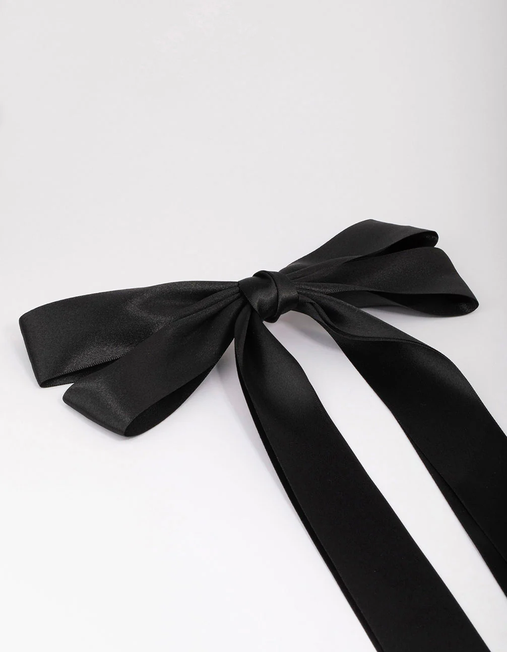 2312-black-fabric-oversized-ribbon-hair-bow-clip-2.webp Black Fabric Oversized Ribbon Hair Bow Clip