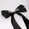 2312-black-fabric-oversized-ribbon-hair-bow-clip-3.webp Black Fabric Oversized Ribbon Hair Bow Clip