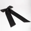 Black Fabric Relaxed Statement Hair Bow Clip