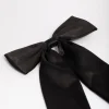 Black Fabric Relaxed Statement Hair Bow Clip