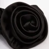 2317-black-fabric-rosette-hair-scrunchie-2.webp Black Fabric Rosette Hair Scrunchie