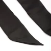 Black Fabric Rosette Long Scarf