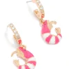 Gold Diamante Shrimp Open Huggie Earrings