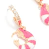Gold Diamante Shrimp Open Huggie Earrings