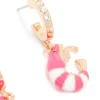 Gold Diamante Shrimp Open Huggie Earrings
