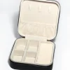 Black Faux Leather Compact Square Jewellery Box