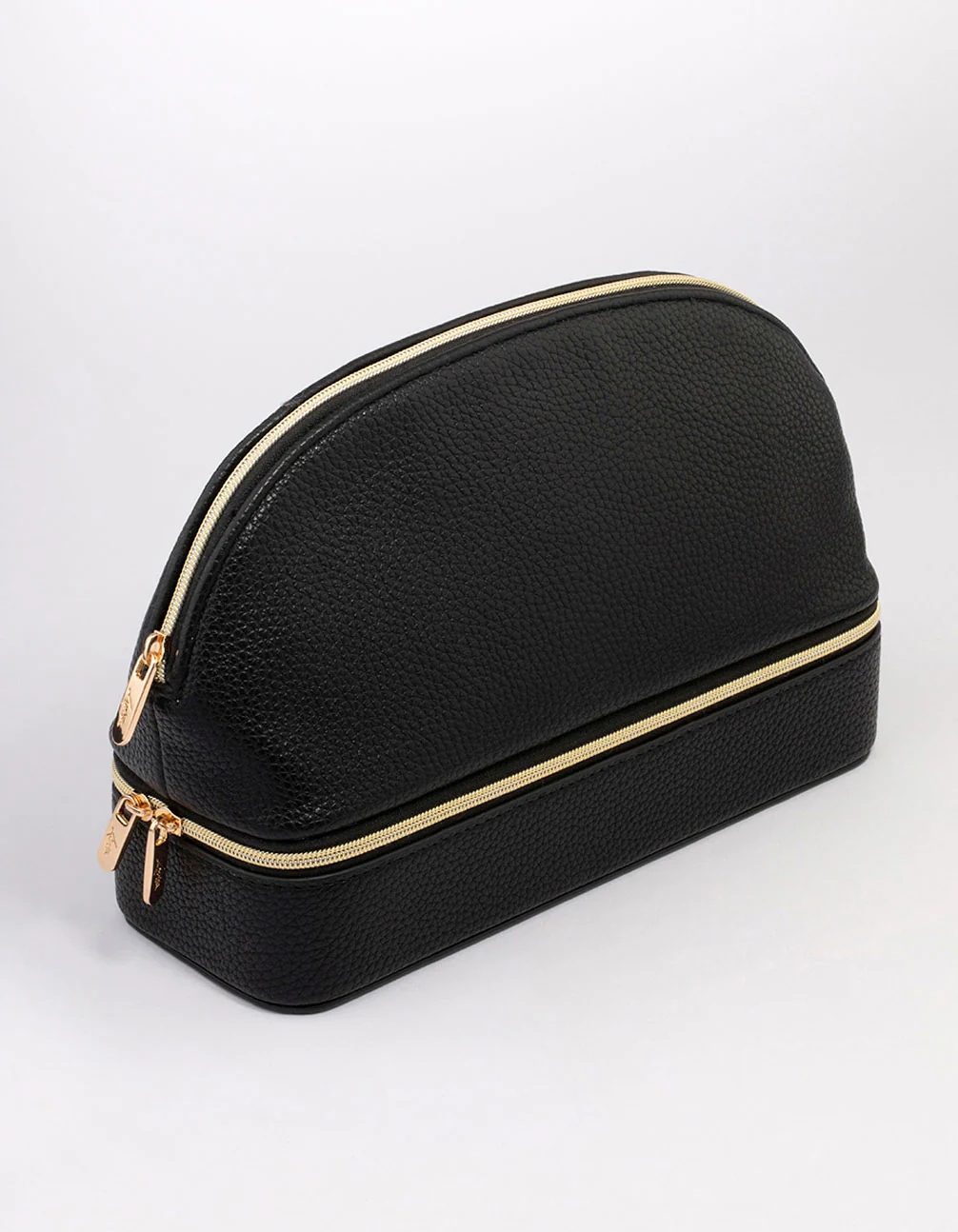 2326-black-faux-leather-makeup-bag-jewellery-box-1.webp Black Faux Leather Makeup Bag & Jewellery Box