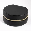 Black Faux Leather Mirror Travel Jewellery Box