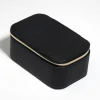Black Faux Leather Rectangle Travel Jewellery Box