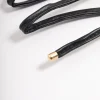 Black Faux Leather Wrap Ponytail Clip
