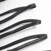 Black Faux Leather Wrap Ponytail Clip